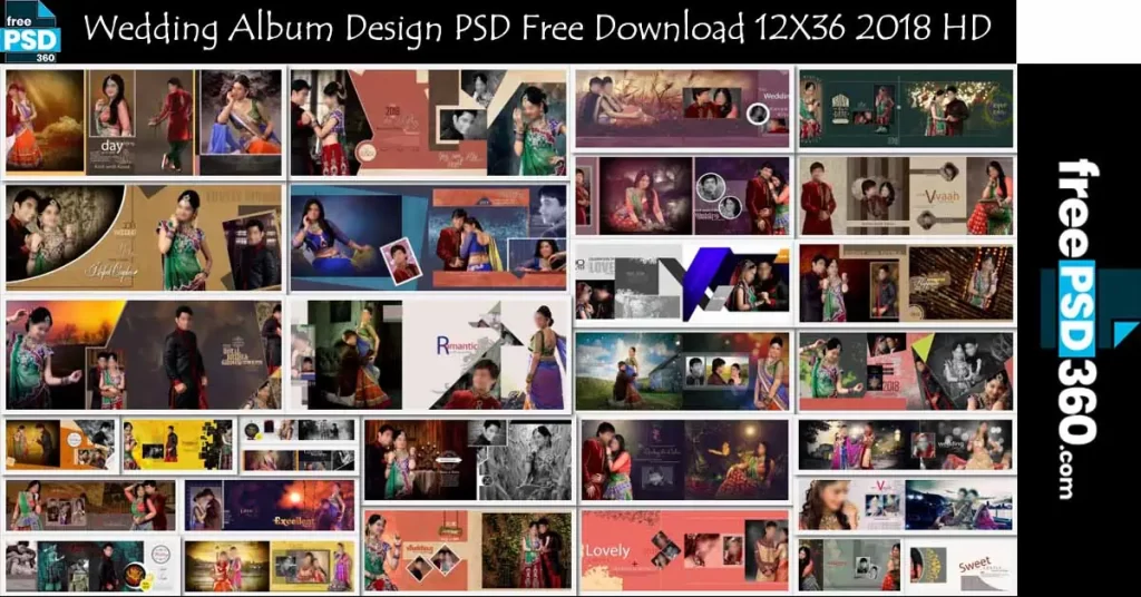 Wedding Album Design PSD Free Download 12X36 2018 HD