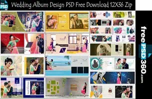 Wedding Album Design PSD Free Download 12X36 Zip