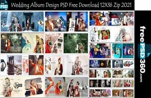 Wedding Album Design PSD Free Download 12X36 Zip 2021